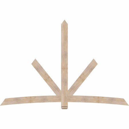 Ekena Millwork Alberta Smooth Timber Gable Bracket, Douglas Fir, 108"W x 72"H x 1 1/2"D x 5 1/2"F, 16/12 Pitch GBW108X72X0206ALB00SDF